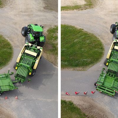 Foto vlevo - novinka KRONE, foto vpravo - běžná konstrukce